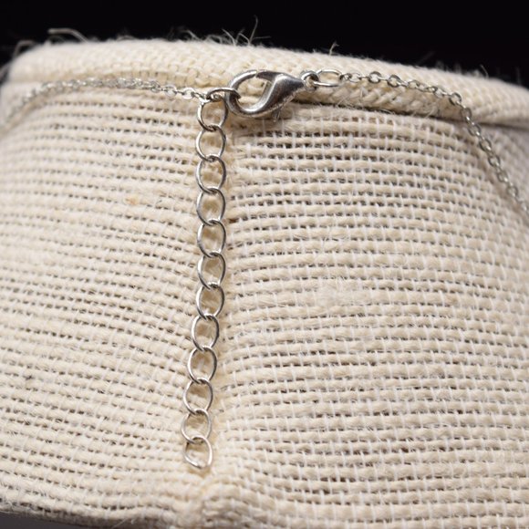 Love Statement Rhinestone Necklace Silvertone Sparke Shimmer Casual - Picture 9 of 10